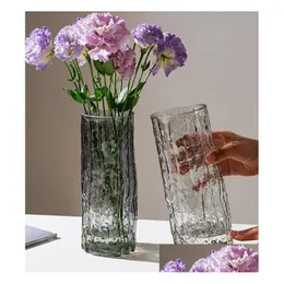 Vasen Kreative transparente Vase europäische Farbe Home Glas grüner Dill hydroponische reiche Bambus getrocknete Blume Drop Lieferung Garten Dhfdt