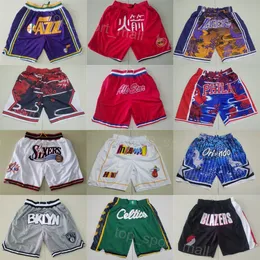 Män lag basket bara don shorts blixtlås flygsport pant elastisk midja fickan blixtlås slitage tröjor solid zip up atletisk jaden springer jarace walker kort