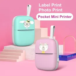 Pocket Mini Printer, Portable BT Thermal Printer For IOS Android Smartphone, Mobile Wireless Label Receipt Sticker Photo List Notes Inkless Smart Printing Gift, Pink