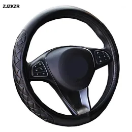 Pu Leather Auto Steering Wheel Cover Cover Bus Truck Actors 36 38 40 42 45 47 50 CM 3D Dististant Wear Deling1218b