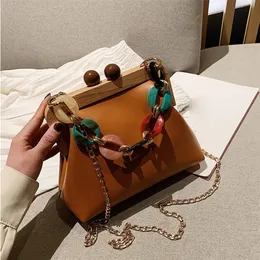 Worka wieczorowa modna luksusowa torebka PU vintage clip torebki torebki mini akryl łańcucha crossbody dame ręka 230729