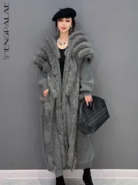 Damenfell Kunstpelz SHENGPALAE Koreanische Mode verdicken Plüschmantel 2023 Frühjahr neue leichte Luxus gestrickt elegante schicke Damen-Outwear-Kleidung 5R425 HKD230727