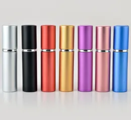 DHL 5 ml parfymflaska Aluminium Anodiserad kompakt parfymatomizer Fragrance Glass Scent-flaskor Travel Makeup Spray Bottle C291