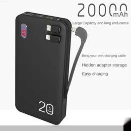 Power Power Banks 20000mah Bank Power Charging Fast Charge Bread في شحن الكابلات في الهواء الطلق بطارية خارجية محمولة لـ iPhone Xiaomi L230731