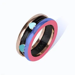 Designer Jewelry 316L Titanium Steel Spring Rings For Women and Men Engagement Wedding Ceramics Ring Party