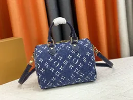 Speedy Bandouliere 25 Старший дизайнер качества Джинсовая сумка для плеча монограммы жаккарда сумочка для кузова сумки для модного рюкзака сумка M59609 M59607