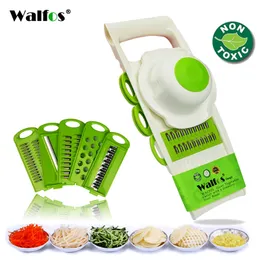 Fruktgrönsaksverktyg Walfos Mandoline Peeler Grater Grönsaker Cutter med 5 blad Morotlök Slicer Kitchen Accessories 230731