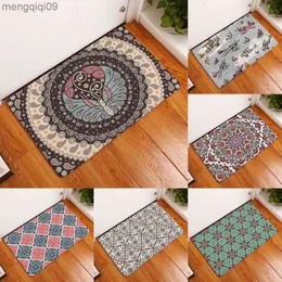 Tapetes Bohemian Floor Mat Mandala Zen Yoga Hippie Meditation Entrada Capacho Cozinha Tapete Antiderrapante Varanda Tapete Decoração Da Casa Tapis R230731