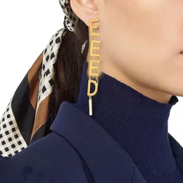 Women Designer Earring Charm designer jewelry Fashion Dangle gold Earrings silver F Ear Studs orecchini ladies dangler earings With Box