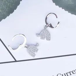 Brincos pendentes moda fofo elefante argola para mulheres divertidas animal joias micropave pequeno zircão noiva festa de casamento