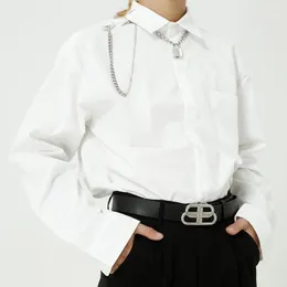 Męskie koszule męskie Japonia Korea Modna streetwear Hip Hop Black White Shirt Men Men Long Rleeve Saile Wiselant