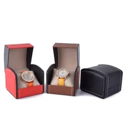 Ювелирные коробки 3 цвета смотрят прочные кожаные часы Pu Корпуса браслет браслет. Корпус подарочный пакет с подушкой с подушкой Delive Otlr4