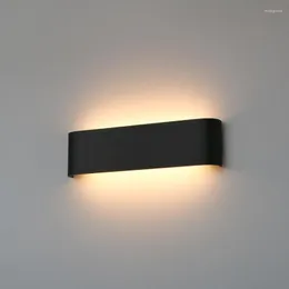 Luminária de parede 12W LED Escadaria Espelho Retângulo Quarto Cabeceira Arandela Interior Fixação Sala de Estar Decoração