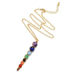 Pendant Necklaces 7 Yoga Chakra Natural Stone Necklace Reiki Healing Nce Chakta Women Men Fashion Jewelry Will And Sandy Gift Drop Del Dhgoq