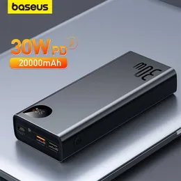 Bancos de energia do telefone celular Baseus 30W Metal Power Bank 20000mAh Carregador portátil PD Carregamento rápido Powerbank Carregador de bateria externa para iPhone 14 pro max L230731