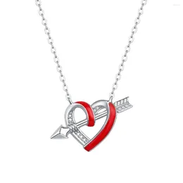 Kedjor 925 Sterling Silver Cupid Love Arrow Heart D Color Moissanite Pendant Necklace For Women Engagement Wedding Present