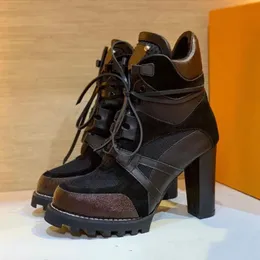 Heavy Fashion kurze nackte Stiefel, klassische Herbst- und Winterfrauen, lässige Hochzeit, dicke Sohlen, hochhackige Stiefeletten, atmungsaktive Stiefel