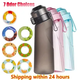 Tumblers Air Flavoured Water Bottle Scent Up Cup Sport für Outdoor-Fitnessmode mit Strohhalm-Geschmackskapseln 230731