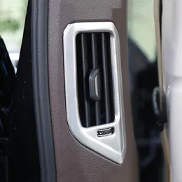 Rostfritt stål bakre luftkonditioneringsutloppsram trim 2 st för BMW X5 G05 2019 kolfiberstil B -kolonndekoration 307E