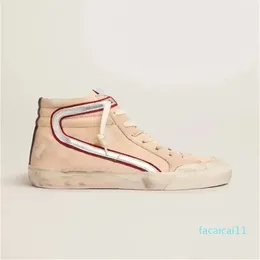 2023 Slide Goldens Shoes Mid High Top Sneakers выпустить женские туфли дизайнер обувь звезды модные модные розово-золотые блеск классический леопард