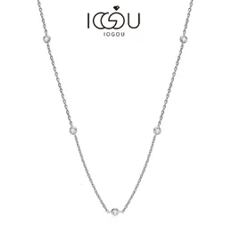 Strands Strings Iogou Choker 925 Серебряное серебро 2 5 мм D Цветовое ожерелье для женщин -подарка для девочек с длиной цепи 16 2 дюйма 230729
