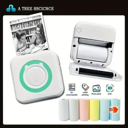 الطابعة اللاسلكية الصغيرة المحمولة: طباعة الصور ، المذكرات ، القوائم مع وضوح 200dPI!