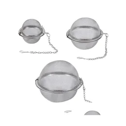 Tea Strainers Strainer Stainless Steel Infuser For Brewing Sphere Locking Spice Ball Mesh Sieve Kitchen Accessories Drop Delivery Home Dhzfq
