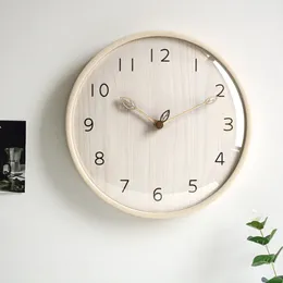 Dekorativa föremål Figurer Solid Wood Wall Clock Modern Minimalistiska vardagsrum Hem Tyst personlighet Fashion Creative Nordic 230731