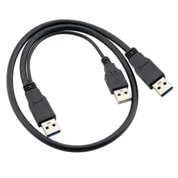 60 cm super prędkość USB 3 0 Power y kabel 2 USB3 0 Mężczyzna do USB mężczyzna na zewnętrzny dysk twardy 1937