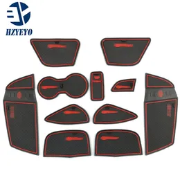 11 PCS Red Blue Rubber Non-Slip Car Interior Door Pad Cup Mat Tank Pad Car Accessories For Ford For Focus 2012 D9009311Z