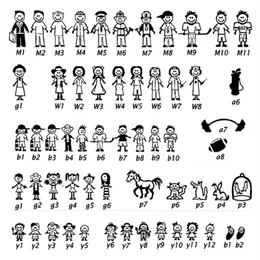 Stick Figure My Family & Pet Dog Cat Sticker for Car Window Bumper Vinyl Decal Household sticker car styling314b