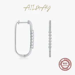 Hoop Huggie Ailmay Mode 925 Sterling Silber Klare Zirkon Blase Ohrringe Für Frauen Mädchen Hypoallergen Edlen Schmuck 230729