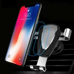 Metal Gravity Stretch Mobile Phone Bracket Car Clip-On Phone GPS Bracket for Xiaomi LG Huawei P20 iPhone Samsung Huawei236O