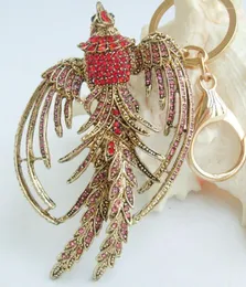 Klasynie 3.54 "Pretty Animal Phoenix Blekein Red Rhinestone Crystal Crystal K02338C8