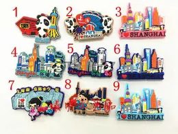 Fridge Magnets PVC Cartoon Refrigerator Magnets Shanghai Tourist Souvenir Shanghai Architectural Landscape Fridge Magnet Set Gift Ideas x0731