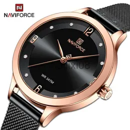 الساعات الأخرى Naviforce Women's Quartz Watches Luxiry عالي الجودة من الفولاذ المقاوم للصدأ معصم معصم BRELET على مدار الساعة feminino J230728