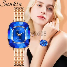 Other Watches LIGE Gold Watch Ladies Square Women Watches Top Brand Luxury Golden Quartz Stainless Steel Waterproof Wrist Watch Reloj Mujer J230728