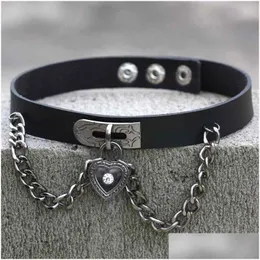 Chokers diamant hjärtlås choker halsband kedja kvinnor krage slav halsband uttalande mode smycken vilja och sandig släpp leverans p dhzup