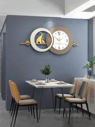 Relógios de parede modernos de luxo relógio grande sala de estar nórdico mudo relógios para corredor sofá tv fundo ornamento decoração de casa