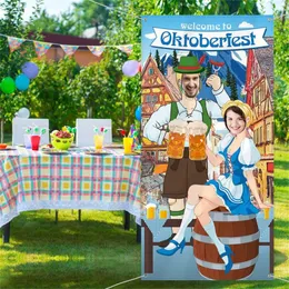 Banner Flags Oktoberfest Po Props Door Banner Decorations Funny Games Bavarian Beer Festival Supplies 230731