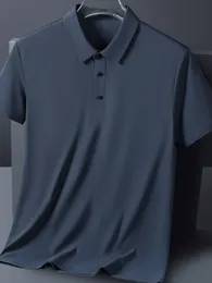 Męskie polo duże rozmiar 8xl 7xl Summer Men Polo koszulki lodowa jedwabna koszulka oddychająca chłodna szybka nylonowa golf t mężczyzna 230729