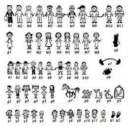 Stick Figure My Family & Pet Dog Cat Sticker for Car Window Bumper Vinyl Decal Household sticker car styling180d