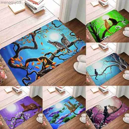 Carpets Cat Oil Painting Door Mat Bathroom Modern Polyester Mat Kitchen Home Living Room Funny Kitty Decor Floor Mat Rug Carpet Tapis R230731