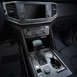 Для Volkswagen VW Teramont Atlas Interior Central Control Panel Ручка дверная ручка наклейки на углеродное волокно наклейка