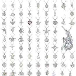 Anhänger Halsketten Perlenkäfig Halskette Liebeswunsch Natur mit Austernmischung Design Mode Hohl Medaillon Schlüsselbein Kette Diffusor Drop Deli DHSOY