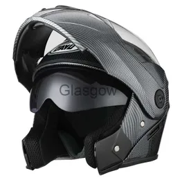 Motorradhelme Neuer hochklappbarer Motocross-Helm mit doppelter Linse Moto-Motorrad-Capacete-Helm von Motocicleta Cascos Casque Helme Racing Riding x0731