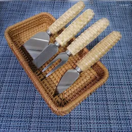 Servis uppsättningar Vine Woven Knife and Fork Set Cheese Western Table Handle Handle Cutly Kitchen Accessories