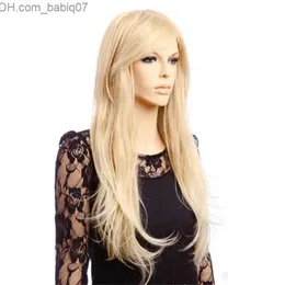 Synthetic Wigs WoodFestival 70cm long blonde wig women natural curly wigs with bangs heat resistant fibersynthetic hair wave Z230731