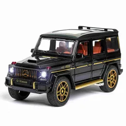 Diecast Model Cars 124 Toy Car Model Metal Wheels Simulation G65 Alloy Car Diecast Toy Vehicle Sound Light Pull Back Car Toys for Kids Gift X0731