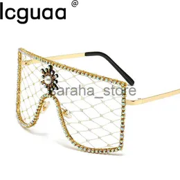 Zonnebril Luxe Diamanten Steampunk Zonnebril Vrouwen Mannen Oversized Strass Bril DIY Trends Persoonlijkheid Brillen De Sol Oculos J230731